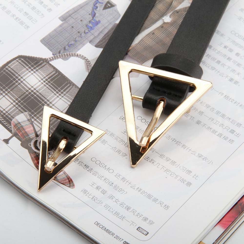 Thắt Lưng Da Pu Khóa Tam Giác Nhiều Màu Thời Trang Cho Nữ