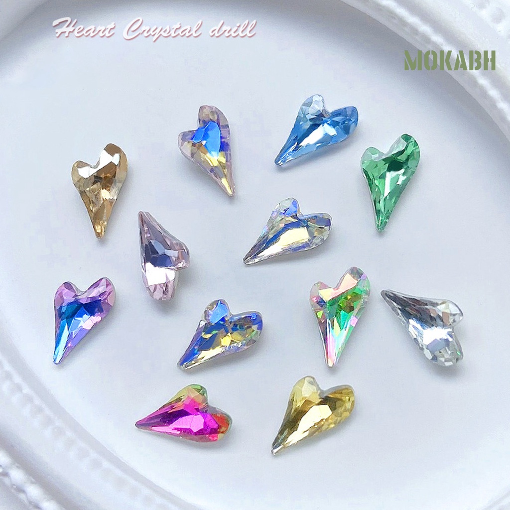 Set 10 Phụ Kiện Trang Trí Móng Tay 3D Lấp Lánh Màu Sắc Tươi Sáng