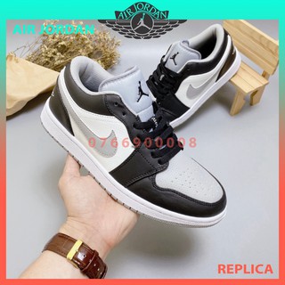 Giày thể thao nam nữ cổ thấp, giày Jordan 1 low ghi xám thời trang full boxbill