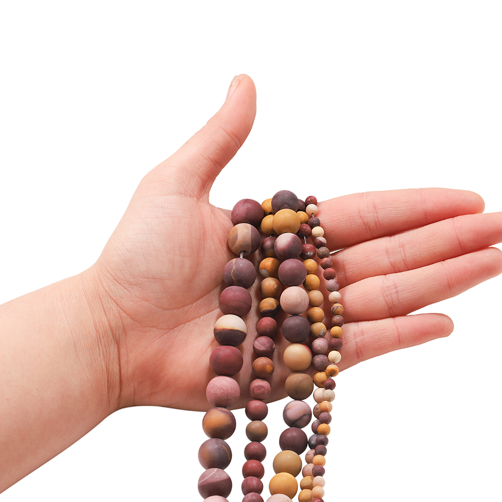 Chuỗi hạt đá mã não St.kunkka màu đỏ vàng nhám cỡ 4/6/8/10mm làm đồ trang sức thủ công DIY