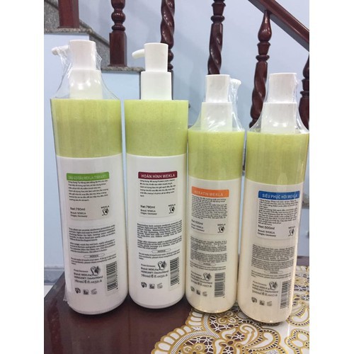 Bộ sản phẩm dầu gội, xả, siêu phục hồi, keratin Wekla