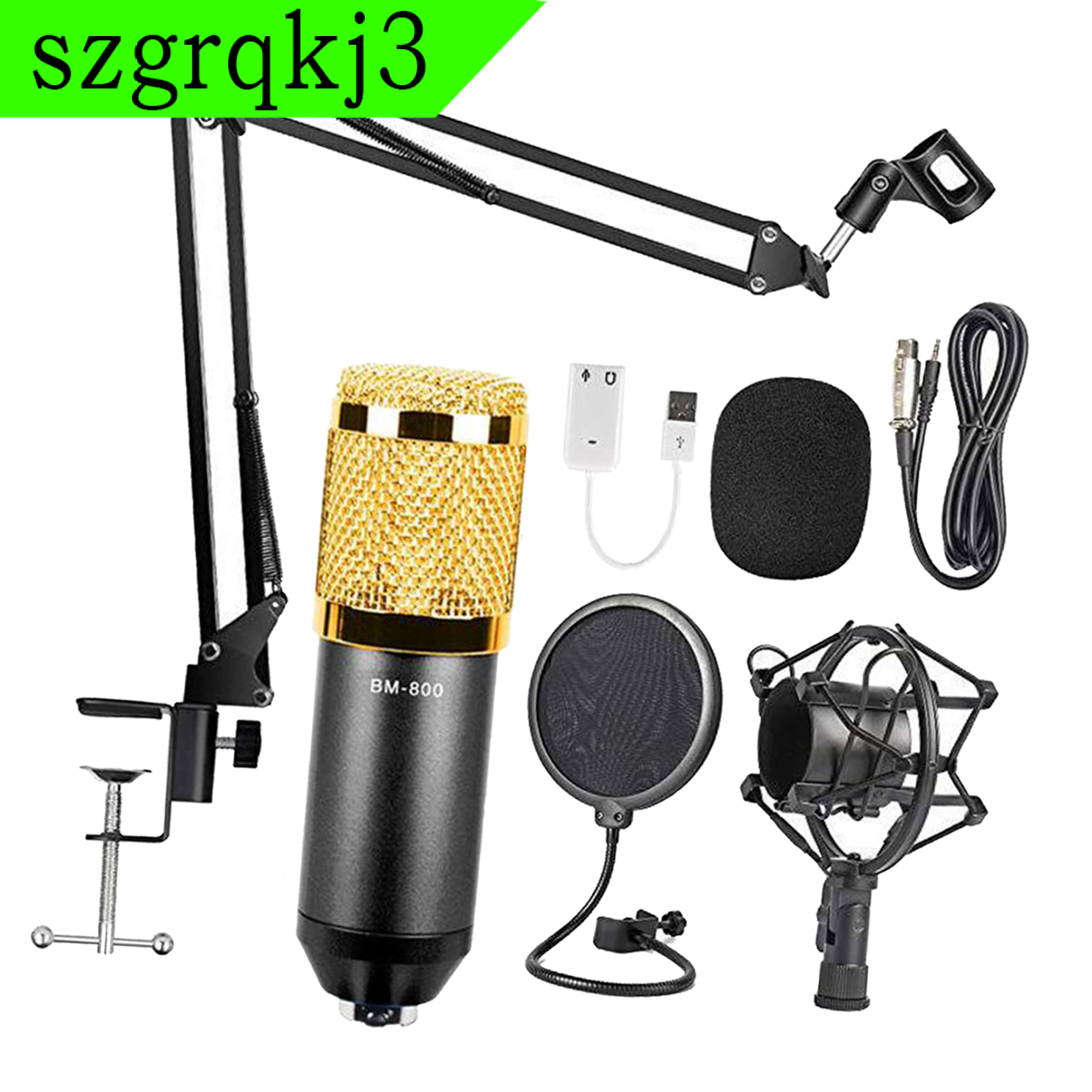 WenZhen Music Broadcasting Recording Condenser Microphone Kit Computer Cardioid Mic BM800