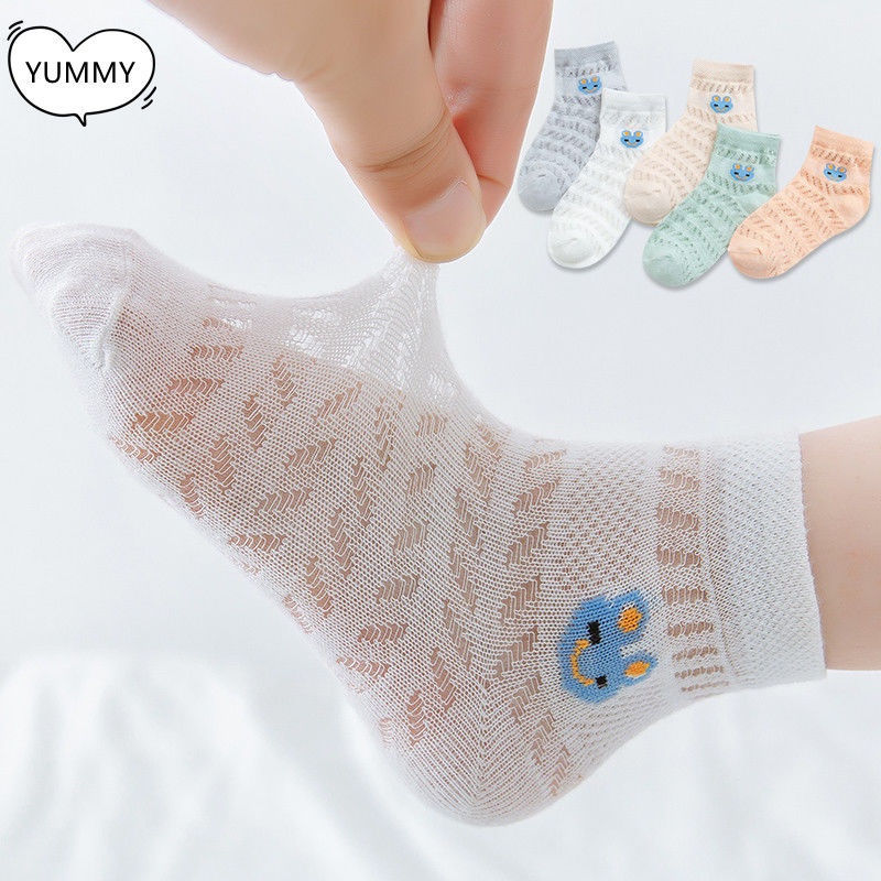 Set 5 Đôi Vớ Cotton Mỏng Thoáng Khí Thấm Hút Mồ Hôi Thời Trang Mùa Hè Dành Cho Trẻ 2022