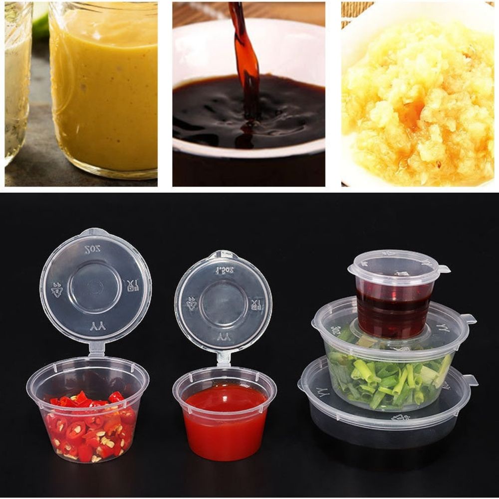 Set 10 Hộp Đựng Gia Vị Mini Bằng Nhựa Trong Suốt Có Nắp Đậy Dùng Một Lần Đa Ứng Dụng