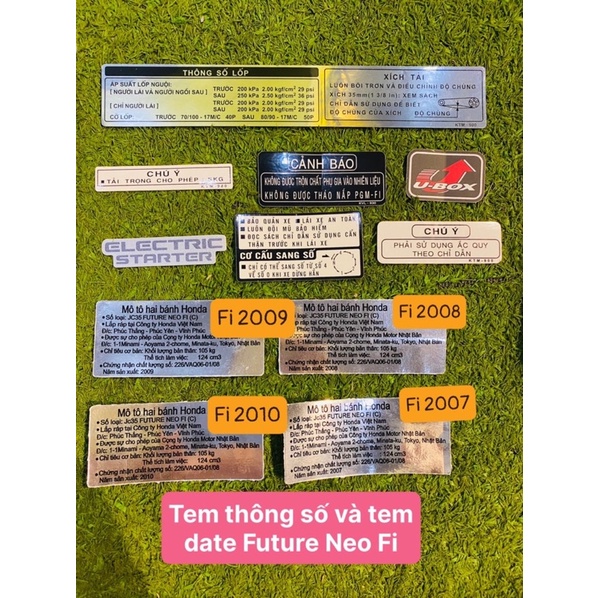 Bộ tem thông số và tem date Future Neo các đời