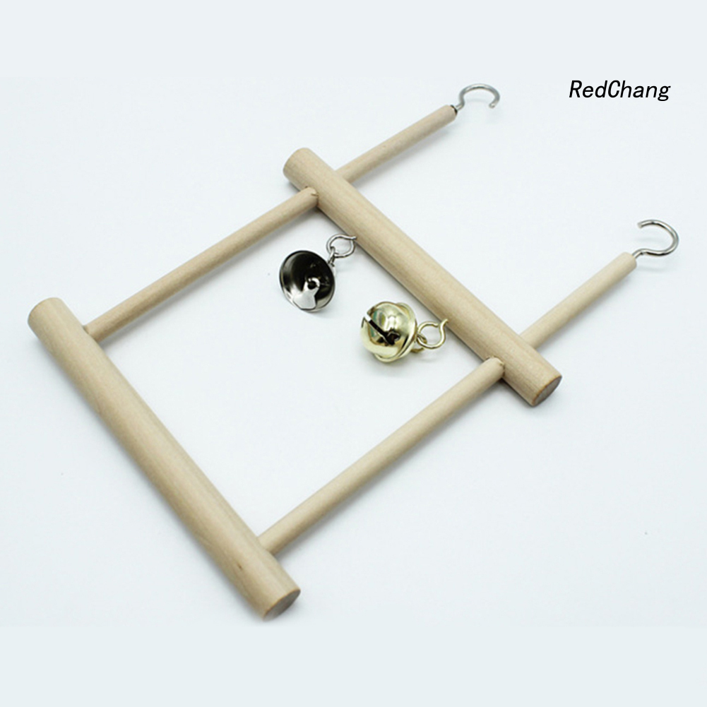 Đồ Chơi Xích Đu Gỗ Treo Lồng Cho Chim Vẹt