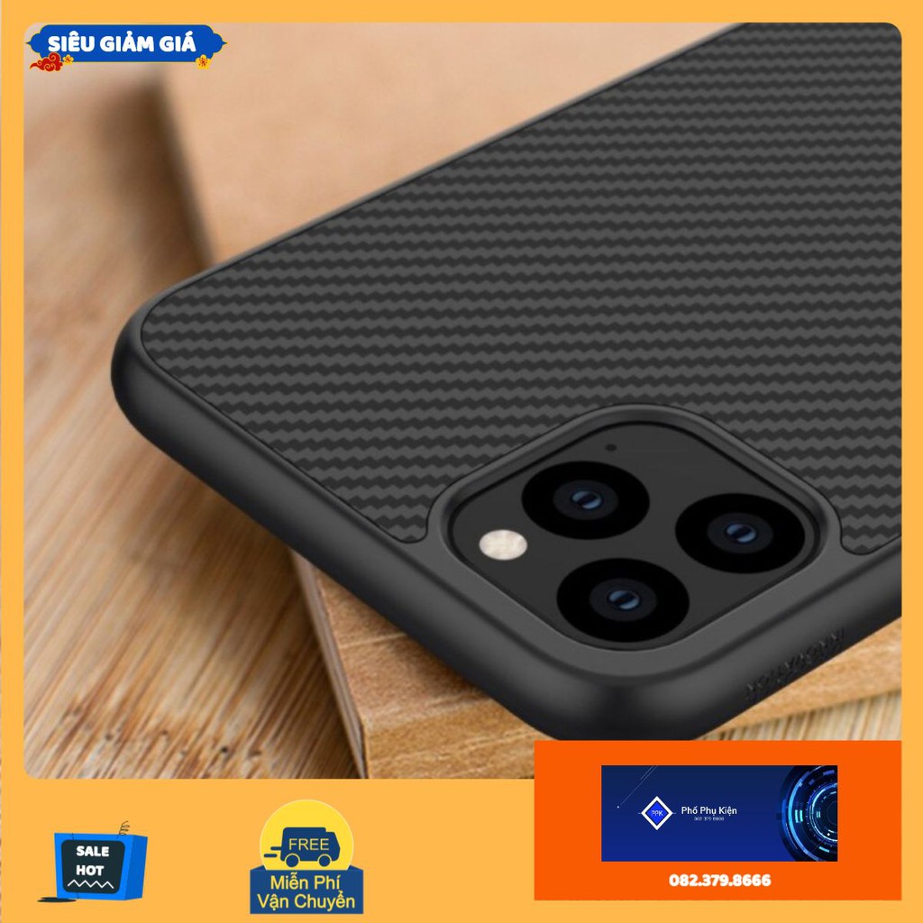 Ốp lưng iPhone 13 Pro Max 13 Pro 13 12 Pro Max vân Carbon Fiber Nillkin