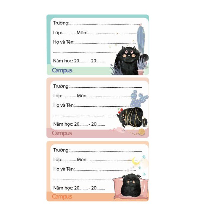 Nhãn vở Campus Meow NT-MEO-18