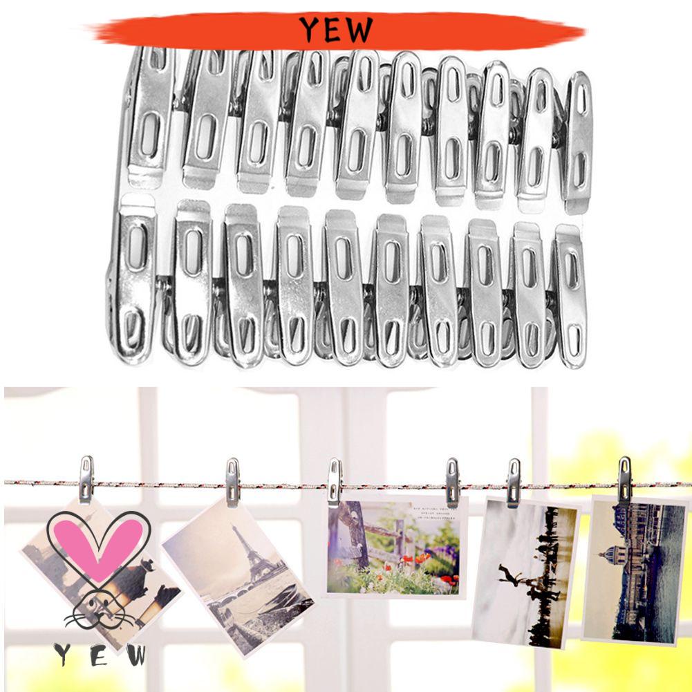Set 20 Kẹp Quần Áo Bằng Thép Không Gỉ Tiện Dụng Cho Gia Đình/ Văn Phòng