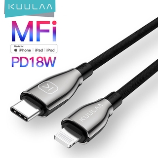 Dây cáp sạc nhanh hiệu KUULAA chuyển đổi từ USB C sang Lightning cho Iphone 11 X Xs Xr 12 36w Macbook Pro