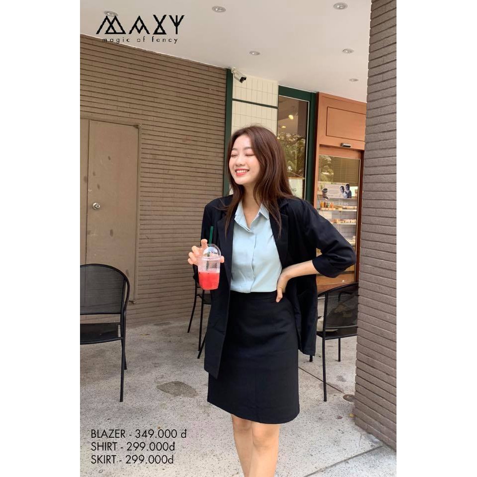 Áo khoác blazer phong cách Hàn Quốc black blazer Maxy Workshop | BigBuy360 - bigbuy360.vn