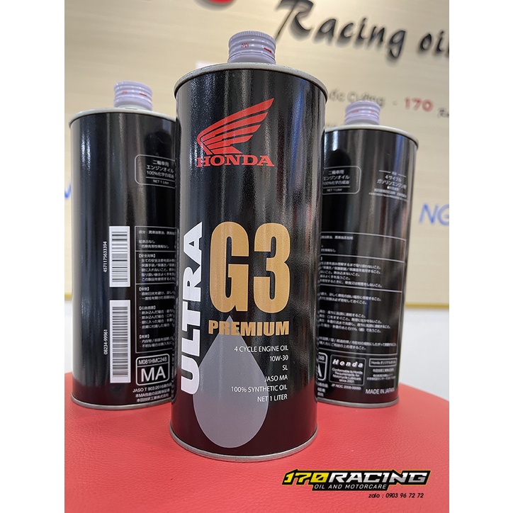 Nhớt cho Xe số, xe côn HONDA ULTRA G3 PREMIUM SAE 10W30 Dung Tích 1000 ML Nhập Khẩu Nhật Bản