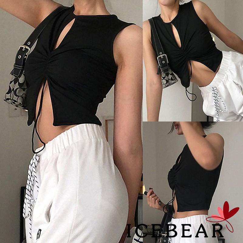 Áo croptop không tay màu sắc thời trang dành cho nữ
