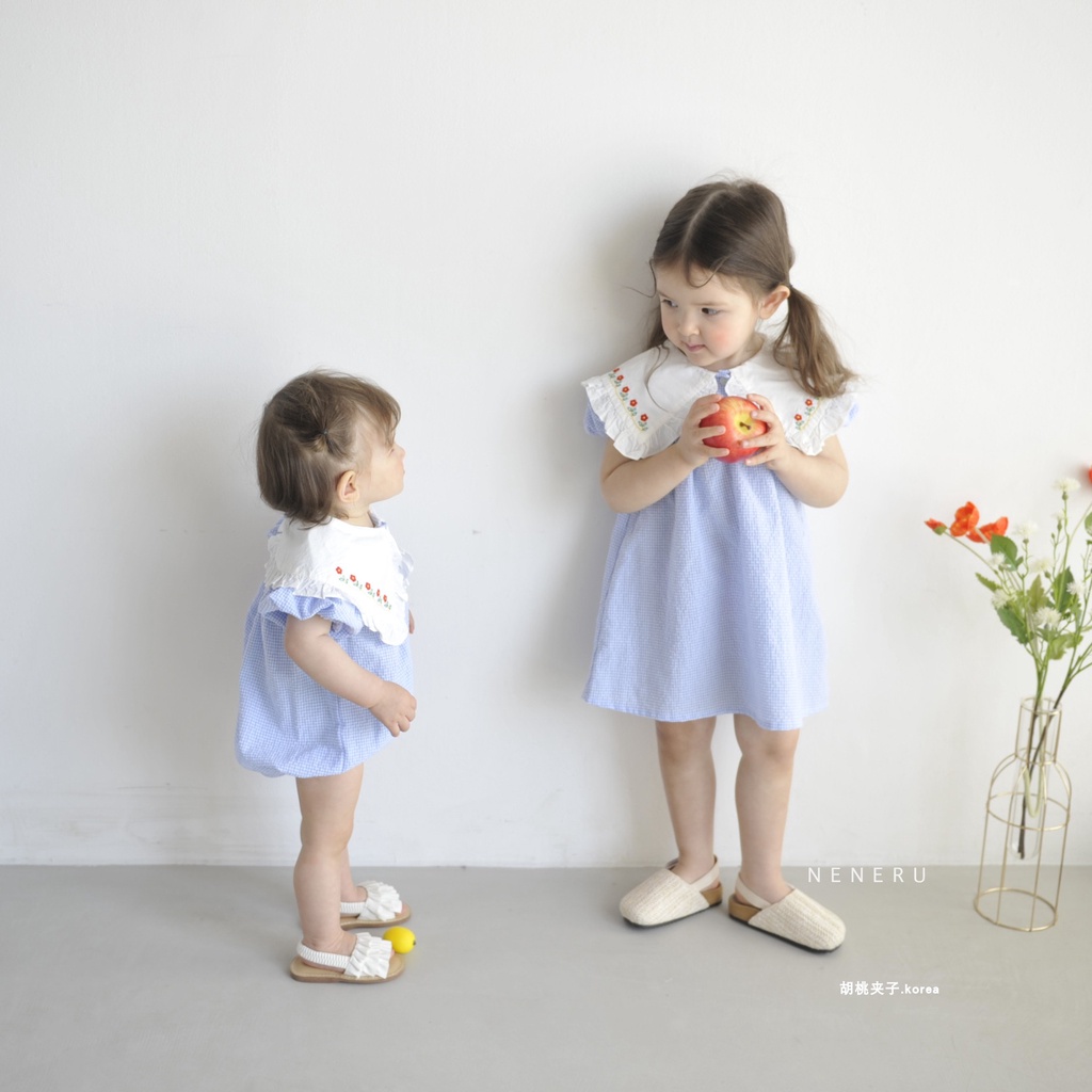 Jumpsuit NgắN Tay In Hoa Cho Bé GáI