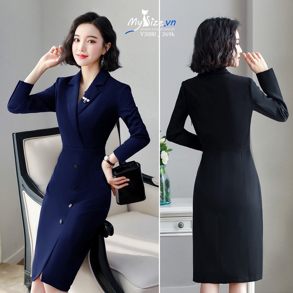 Đầm ôm  cổ  vest  v3080