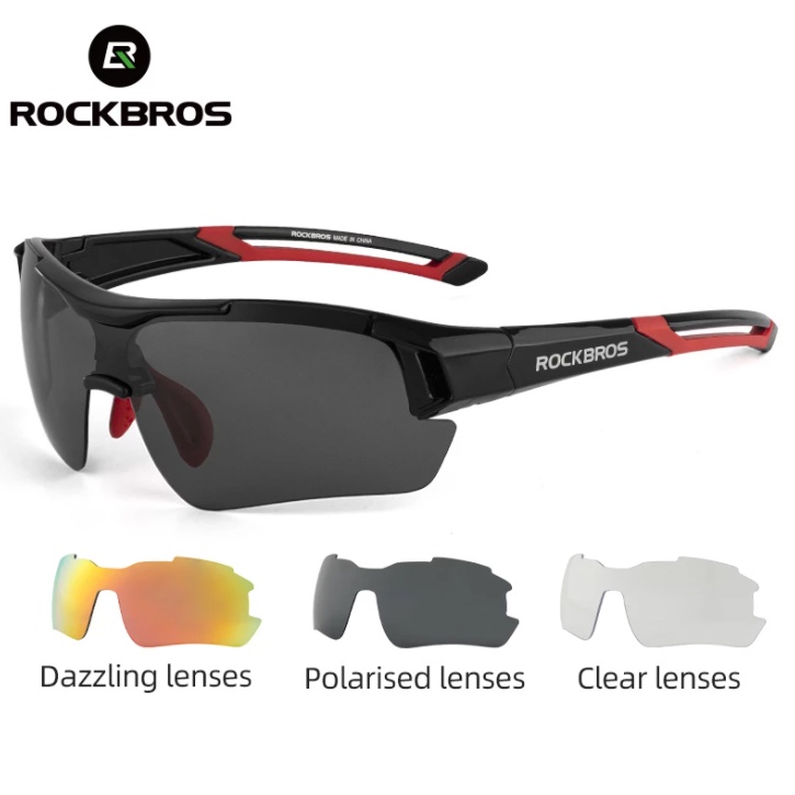 Rockbros Set 3 Kính Mát Phân Cực Siêu Nhẹ Tháo Rời Dành Cho Xe Đạp