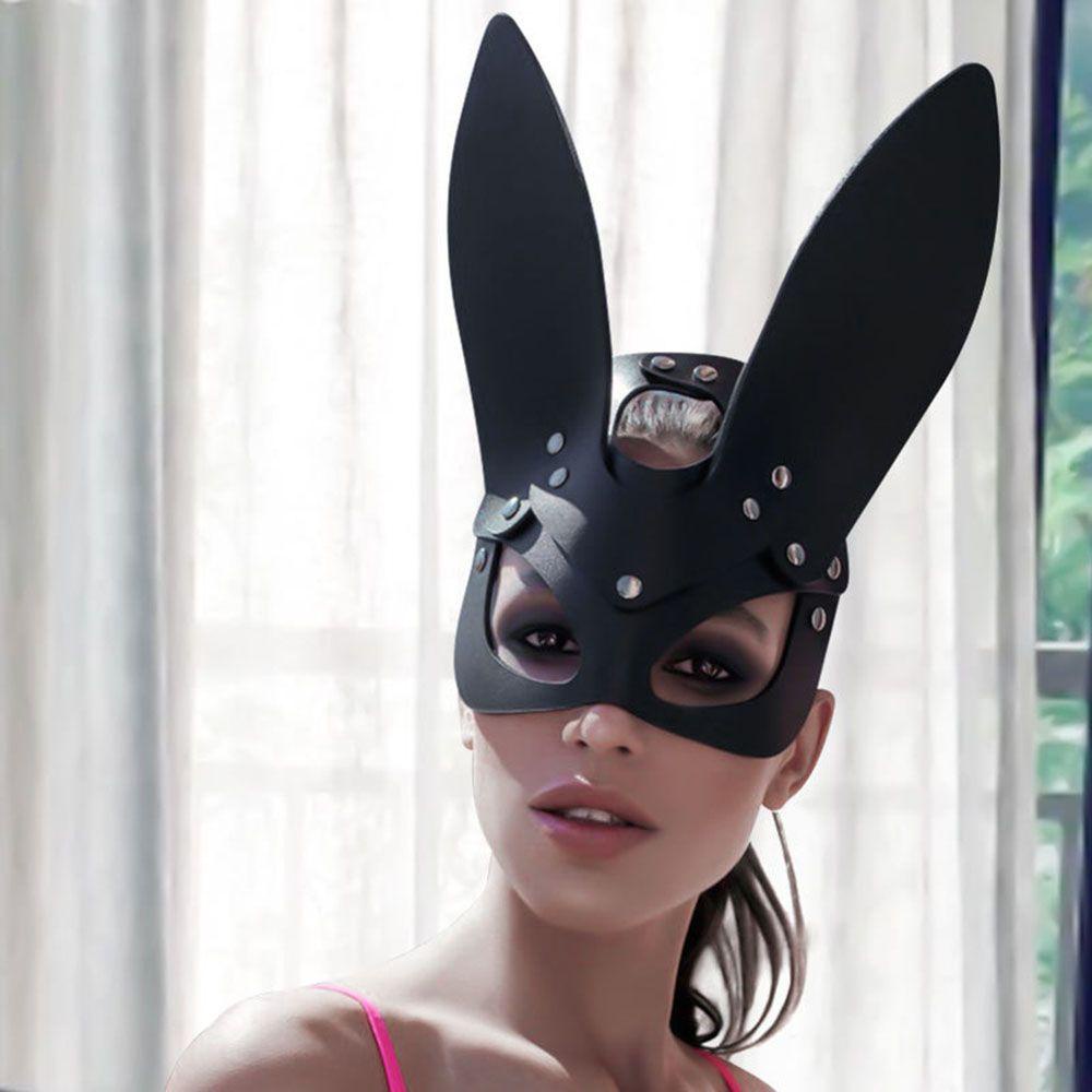 Mặt Nạ Che Mắt Bằng Da PU Hình Thỏ Vui Nhộn Sáng Tạo VANES1 Dành Cho Người Lớn