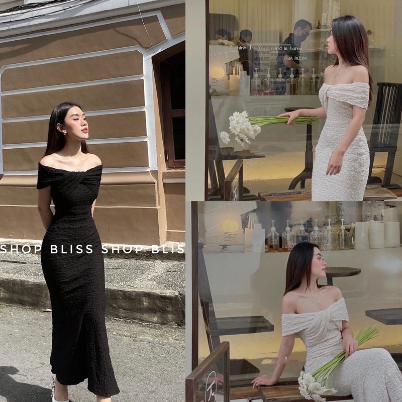 Đầm body nhăn dáng dài