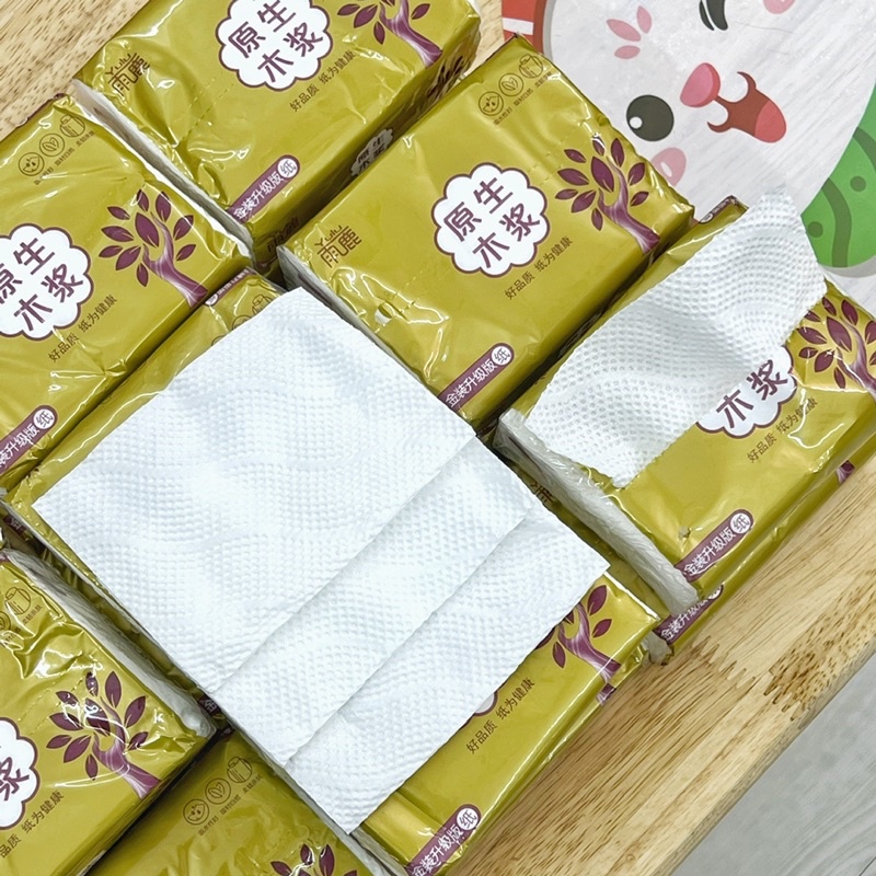 combo 8 gói khăn giấy khô mini nội địa- khăn giấy du lịch rất dày, dai, không lem bột giấy tại nguyễn gia group: