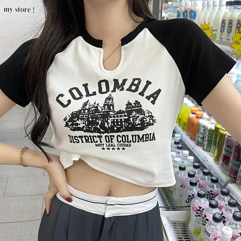 Áo Thun Tay Ngắn Phong Cách retro Kiểu Mỹ Thời Trang Mùa Hè Cho Nữ JH-TX-61