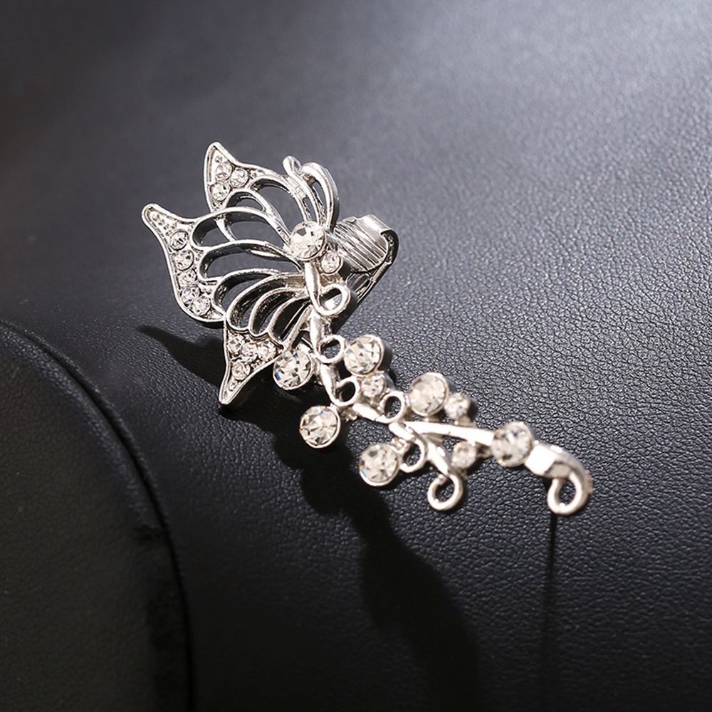 1 Đôi Khuyên Kẹp Vành Tai Hình Hoa/ Mèo/ Bướm Đính Đá Thời Trang Cho Nữ|Khuyên Tai