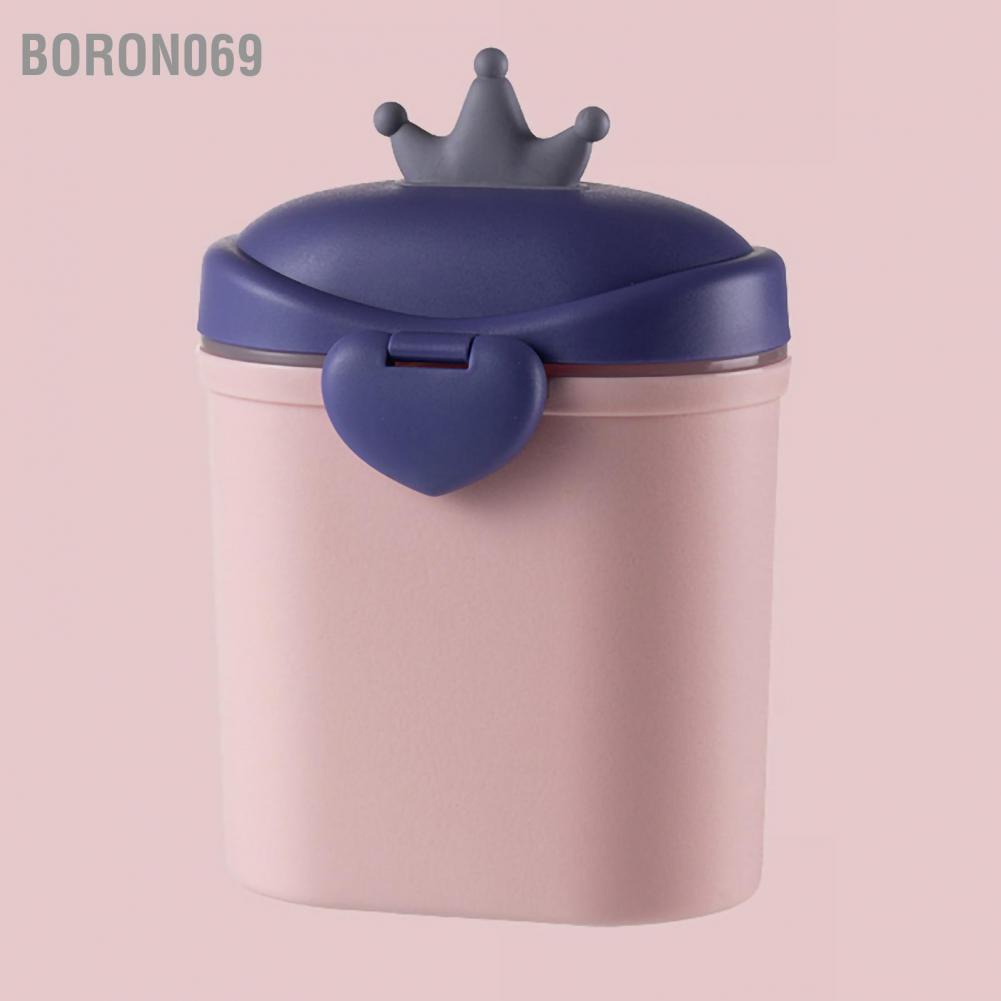 hộp sữa bột Hộp đựng sữa bột cho trẻ em Phim hoạt hình xách tay Vương miện đồ ăn nhẹ trái cây hai lớp Dung tích lớn Boron069