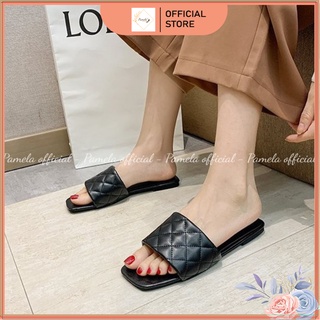 PAMELA - Dép Bệt 1 Quai Ngang Trần Trám Thời Trang Dễ Mix Đồ 2021 - D02