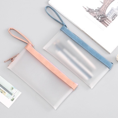 Túi đựng bút dạng dẻo trong suốt chống thấm nước màu kẹo đơn giản