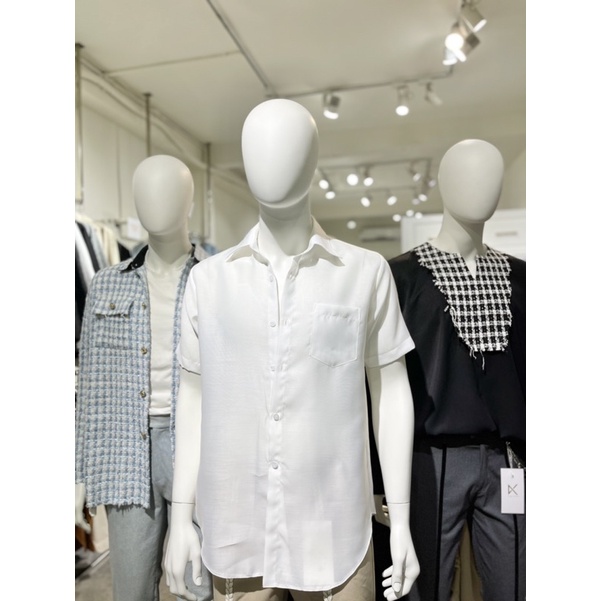 SƠMI TAY NGẮN TRẮNG BASIC for SUMMER | BigBuy360 - bigbuy360.vn