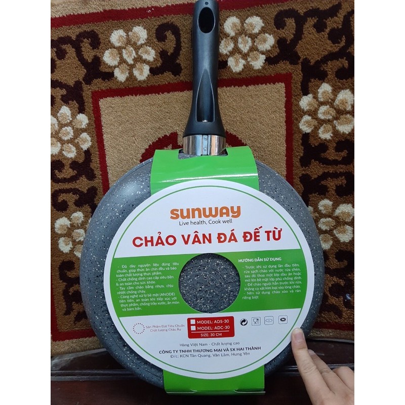 Chảo Chống Dính Vân Đá Cao Cấp Dùng Trên Bếp Từ