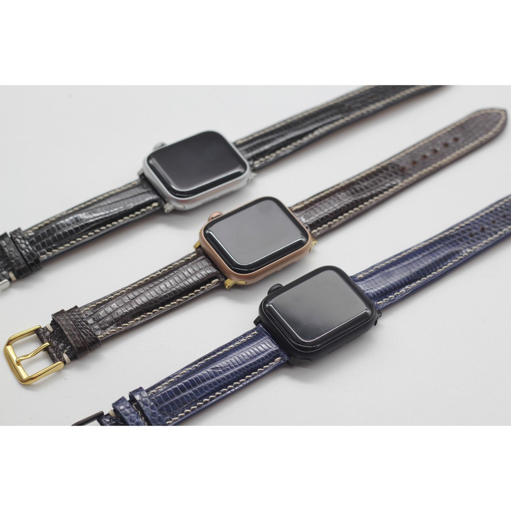 Dây Đeo Thay Thế Apple Watch , dây da Kỳ Đà HANDMADE , dành cho mặt 38-44mm BH 6tháng, sản phẩm đầy đủ phụ kiện đi kèm