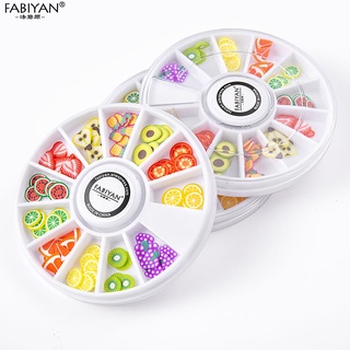 Hộp phụ kiện trang trí móng tay nghệ thuật FABIYAN DIY kiểu lát trái cây cắt 3D 12 ngăn chuyên dụng