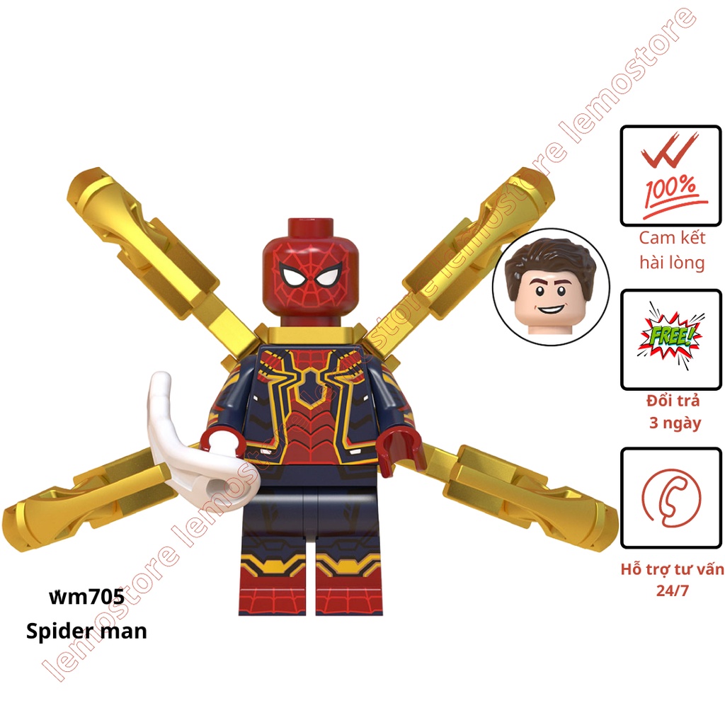Đồ chơi lắp ráp minifigures – Xếp hình Spider Man : Far For Home Avengers Endgame Spider Iron Marvel Koruit Wm705