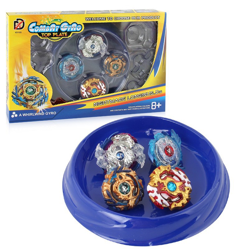 Combo 4 Con Quay BEYBLADE Có Tay Cầm và Bàn Đấu Mini