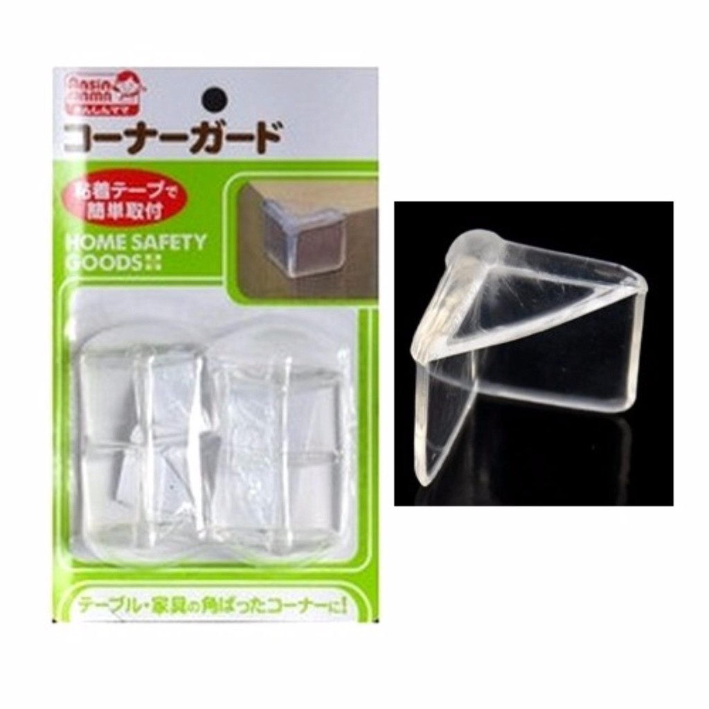 Set 4 Chiếc Bịt Góc Bàn Silicon Bảo Vệ Bé Và Gia Đình Xuất Sứ Nhật Bản