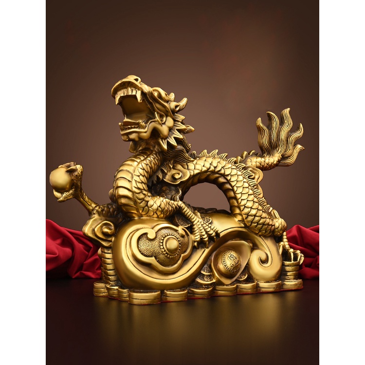 Tượng linh vật rồng như ý bằng đồng thau phong thủy Hồng Thắng