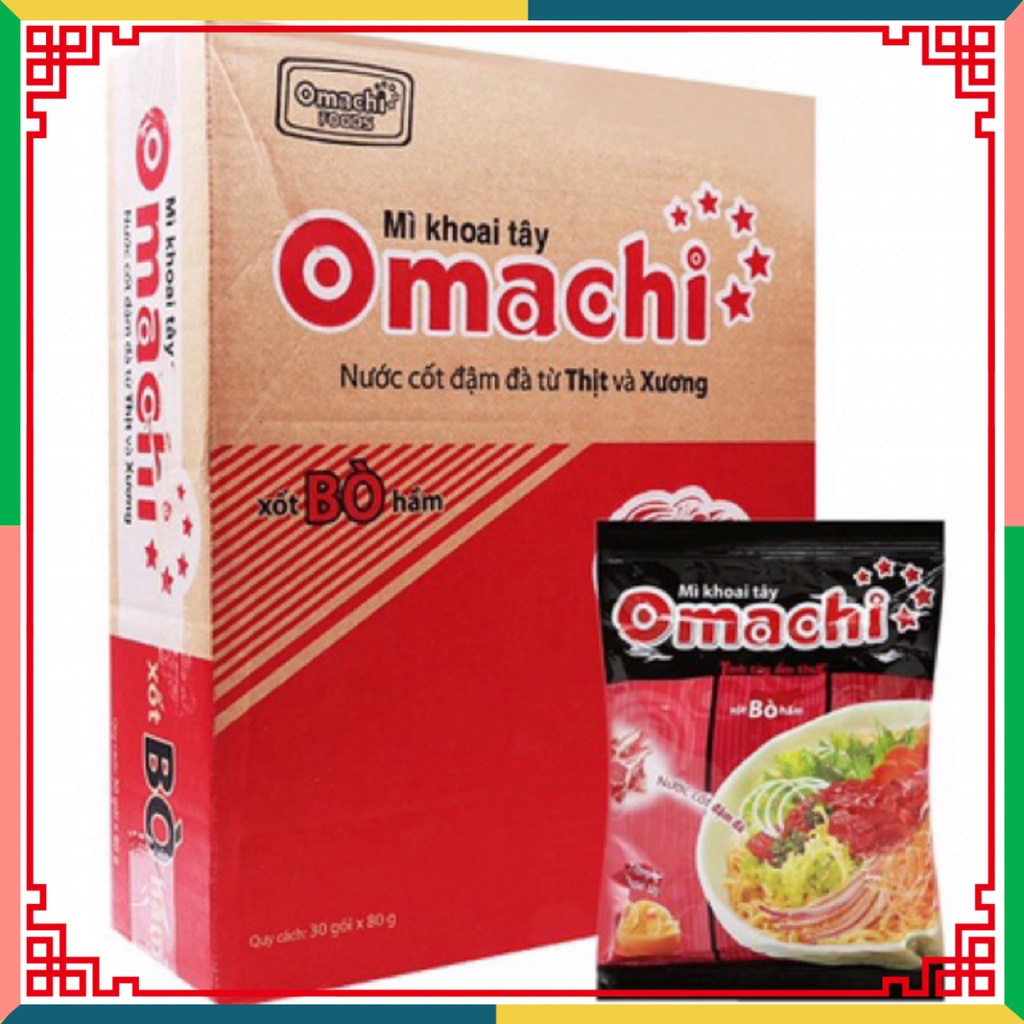 Thùng Mì củ khoai tây Omachi 30 gói x80g