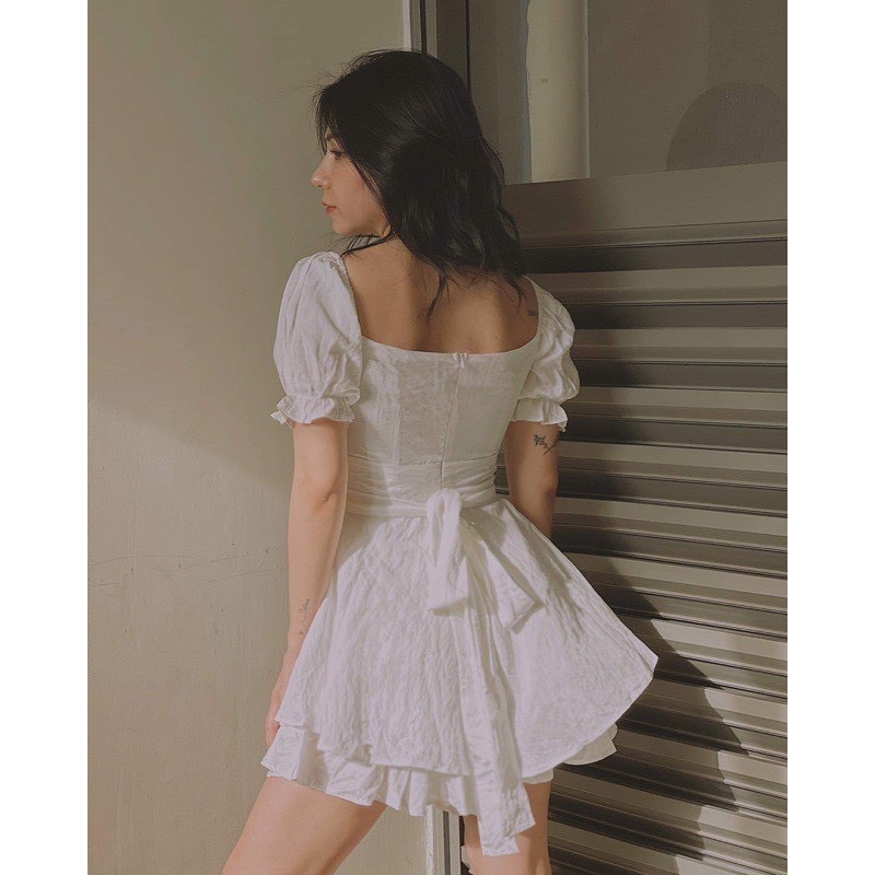 Jum váy dáng xoè hai tầng thắt eo | BigBuy360 - bigbuy360.vn