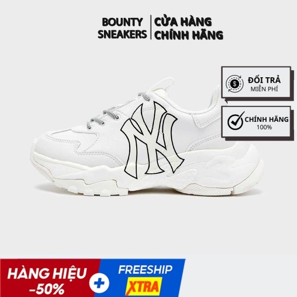 Giày MLB Big Ball Chunky A &quot;NYY - White&quot; Sneaker Thời Trang Nam Nữ 32SHC1011-50I - Hàng Chính Hãng - Bounty Sneakers