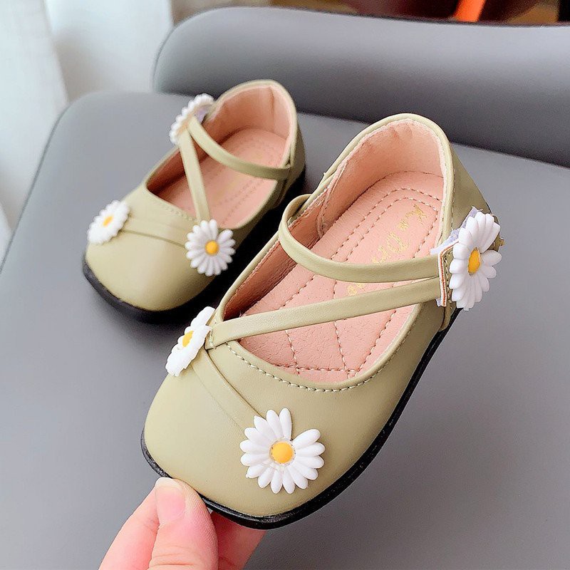 Giày Búp Bê Đính Hoa Cúc Phong Cách Hàn Quốc Xinh Xắn Cho Bé Gái