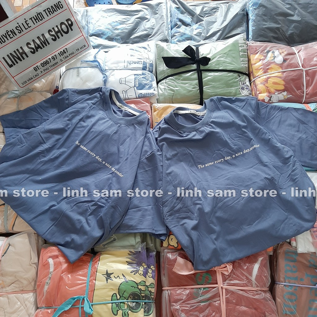 Áo thun tay lỡ freesize nữ - phông form rộng Unisex, mặc lớp, nhóm, cặp in DÒNG CHỮ MÀU TÍM XANH | BigBuy360 - bigbuy360.vn