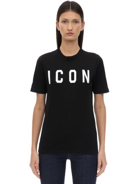(2 màu) Áo thun cotton nữ Dsquared2 Icon Tee