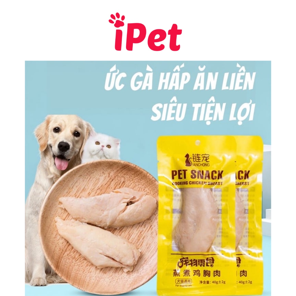 Ức Gà Tươi Hấp Ăn Liền PET SNACK, MASTI Cho Thú Cưng Chó Mèo - iPet Shop