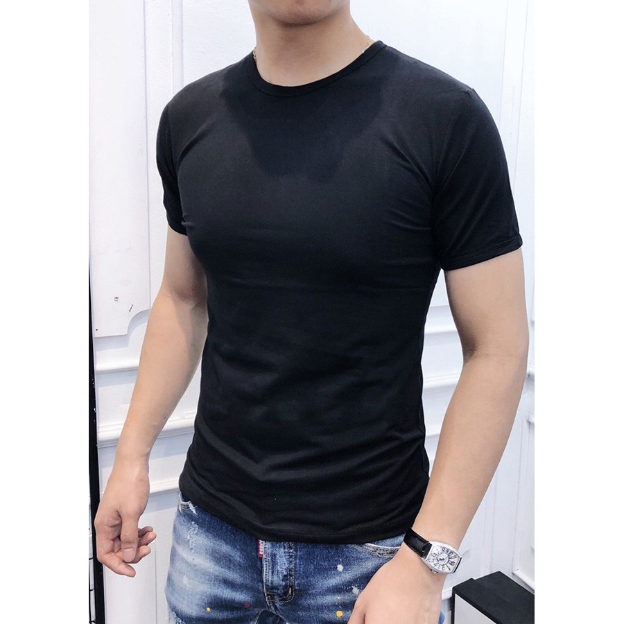 Áo Thun Nam Đen Chất Cotton Mịn Mát Áo Phông Nam Áo Cộc Tay Nam Trẻ Trung