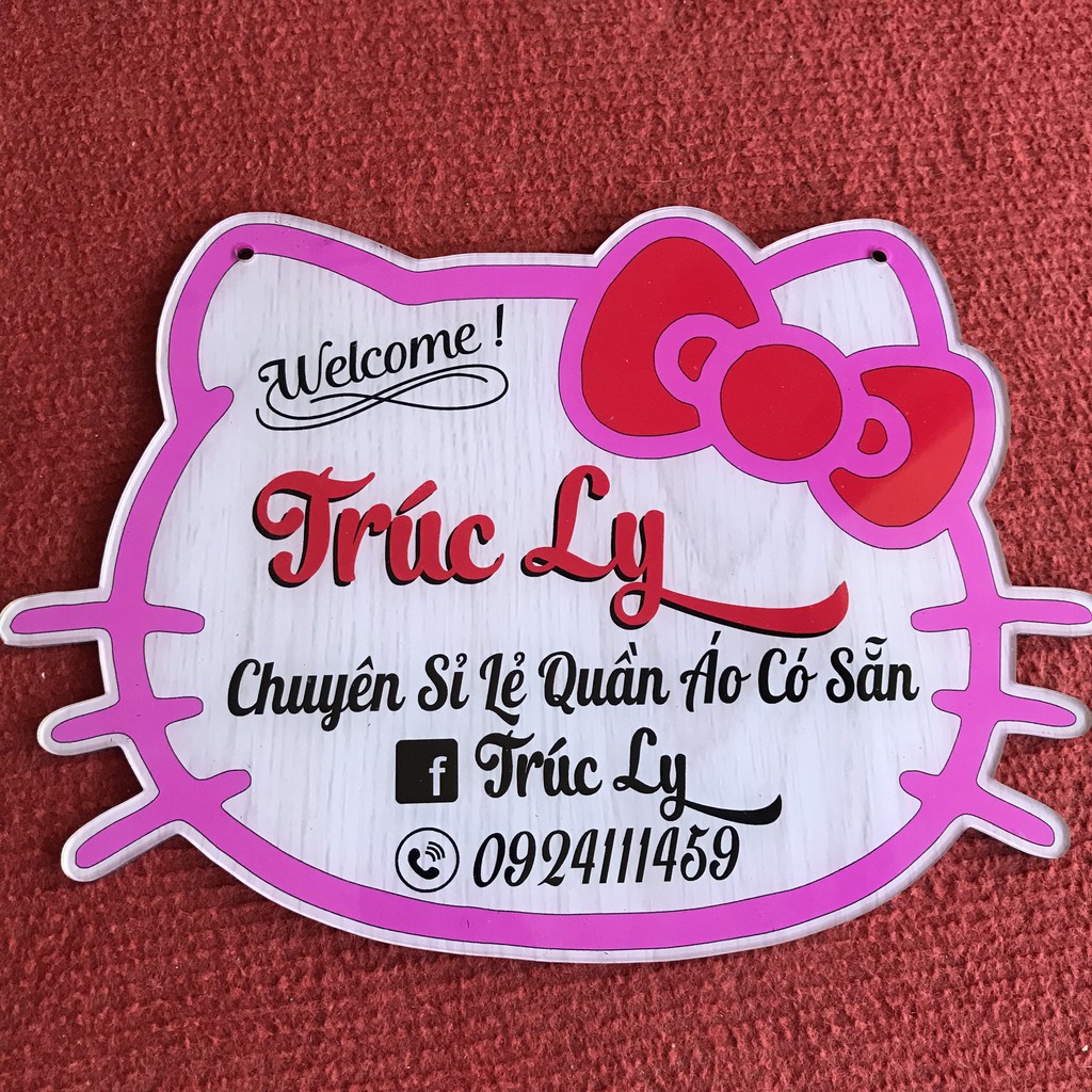 BIỂN HIỆU MICA DECOR SHOP - Mẫu Kitty hồng cute - Thiết kế theo yêu cầu