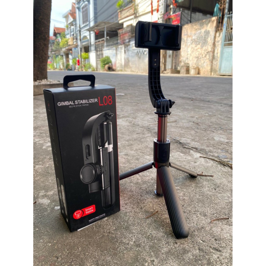 CTY MT Gậy chống Rung Gimbal Stabilizer L08, Có 3 chân đỡ, Tặng kèm nút bấm BLT hàng cao cấp