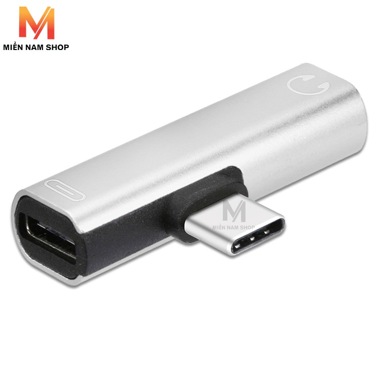 [Mã ELHACE giảm 4% đơn 300K] Đầu chuyển đổi chia cổng Type C âm thanh thành Jack 3.5mm và sạc Type C dành cho Android