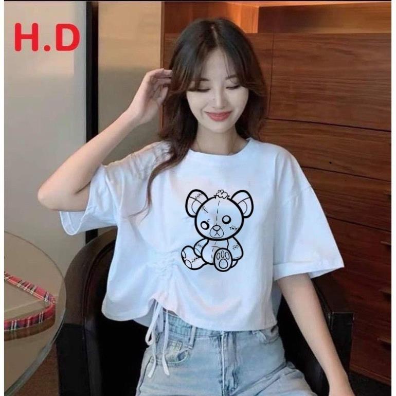 Áo style CROTOP sexy hình gấu rút eo xinh, cực tôn dáng