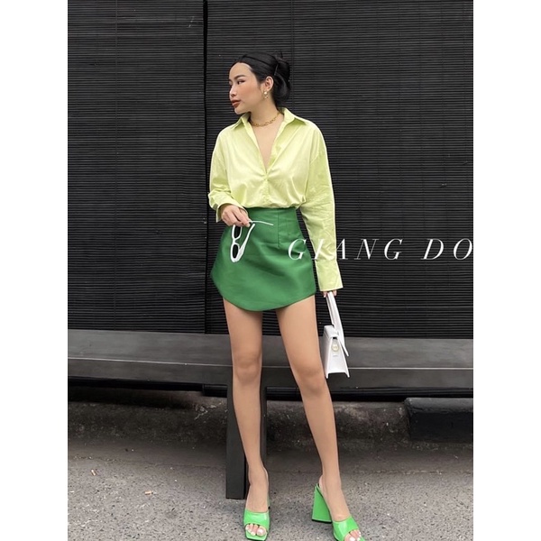 💖 SET ÁO SƠ MI + CHÂN VÁY TAFTA  - kèm ảnh thật 💚
