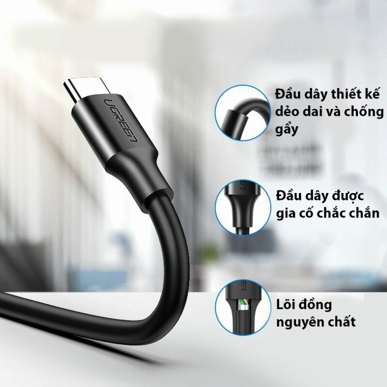 Cáp Sạc USB Type C - USB Chính Hãng UGREEN 60826 60114 60115 60116 60117 60118 US287